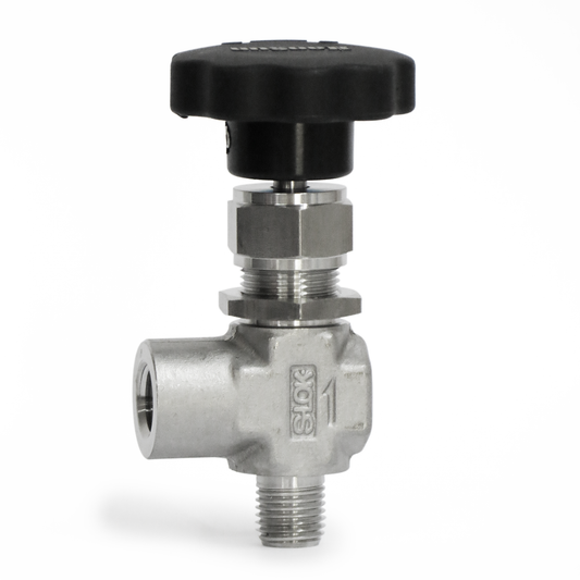 Válvula de Aguja Angular Forjada A. Inox S316 1/4" Hembra-Macho