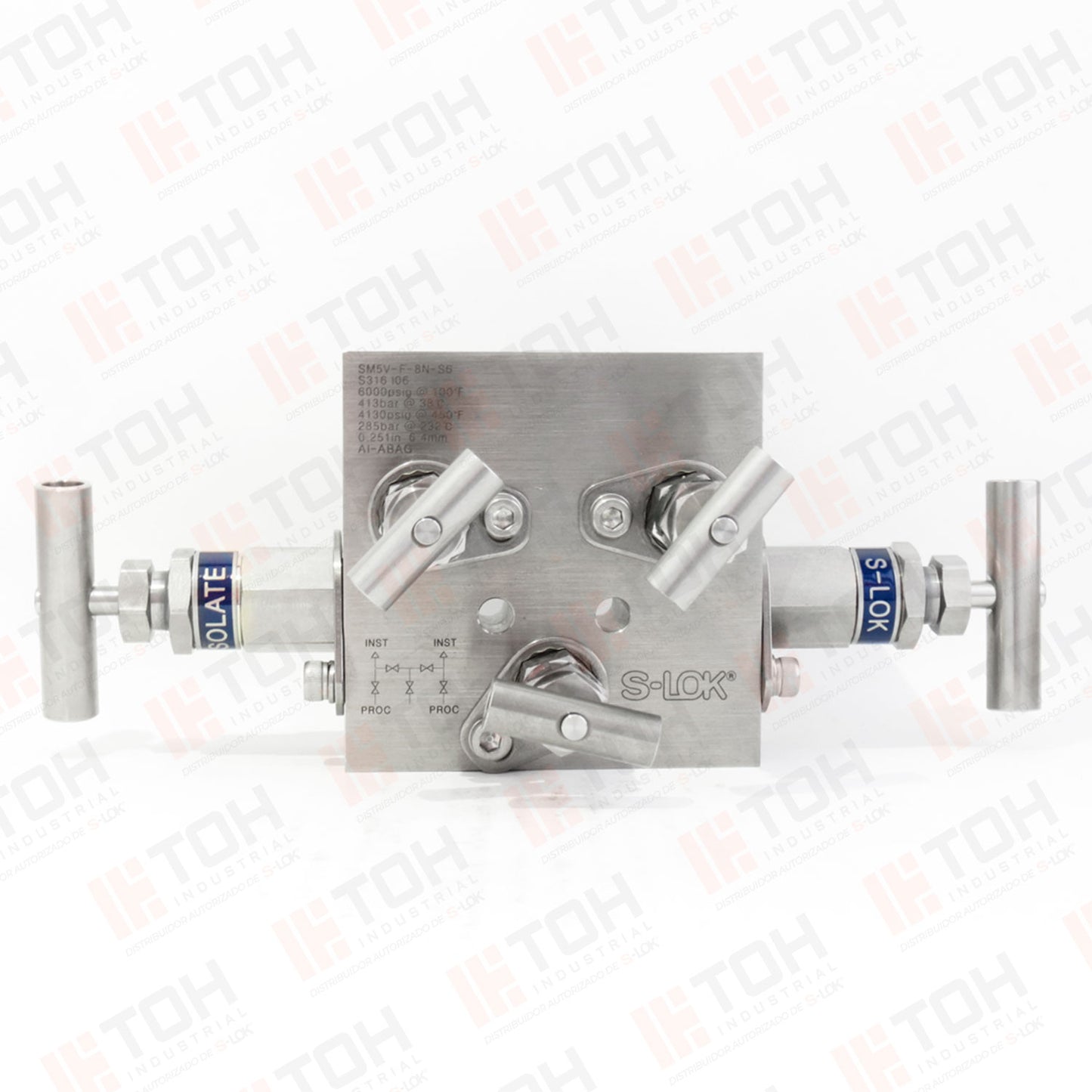 Manifold 5 vias tipo block montaje remoto 1/2" NPT Roscada hembra