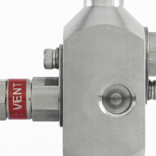 Manifold 2 vias de 3/8" Macho-Hembra roscada NPT