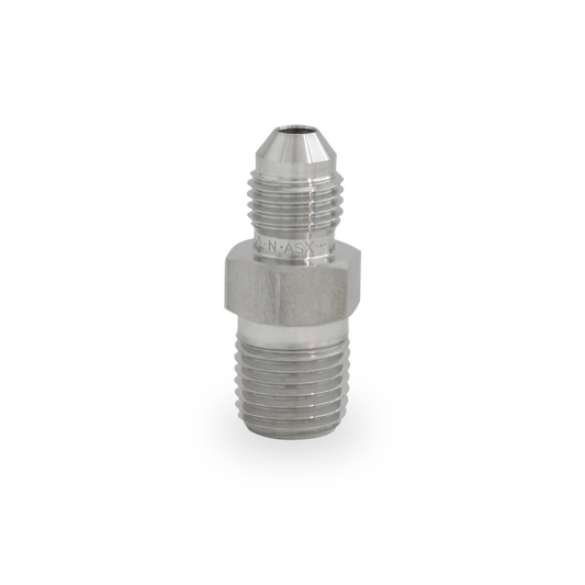 Adaptador Recto 1/4" Flared 37°-JIC(SAE J514) x 1/4 NPT Macho Roscado