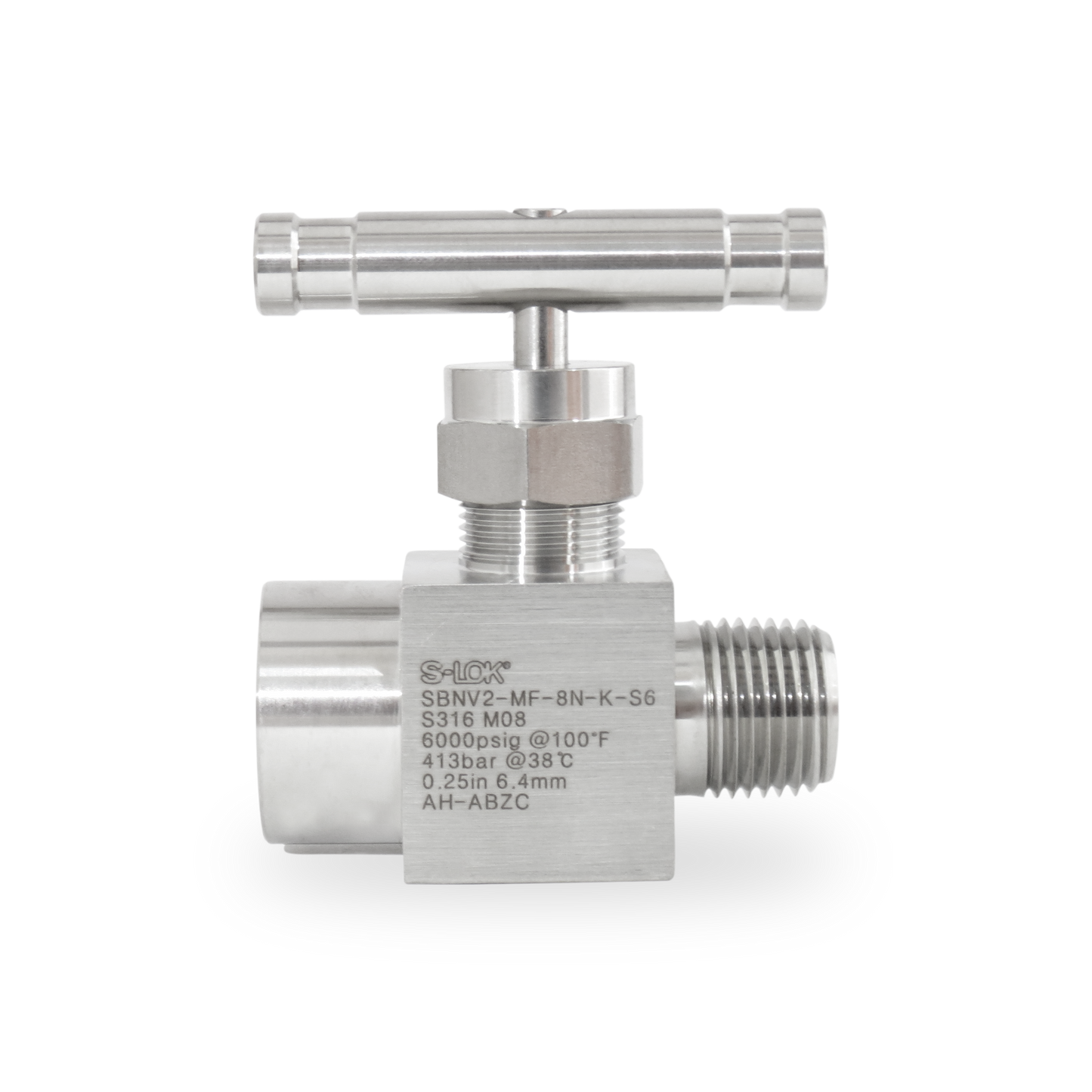 Valvula de Aguja A Inox S316 1/2" Macho-Hembra Roscada NPT