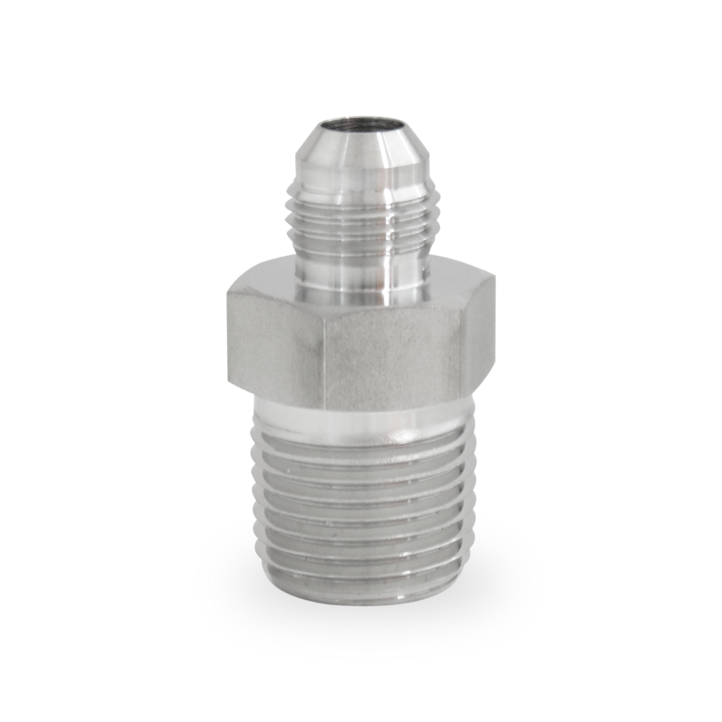 Adaptador Recto 3/8" Flared 37°- JIC (SAE J514) x 1/4 NPT Macho Roscado