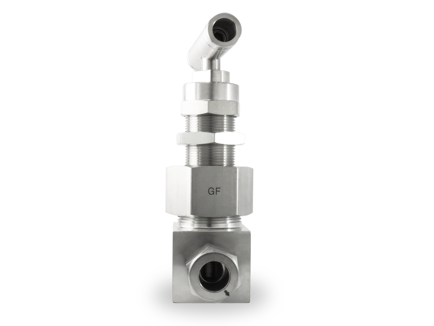 Válvula de Aguja A Inox S316 1/2" OD (6,000 PSI), Bonete Unión, Grafoil