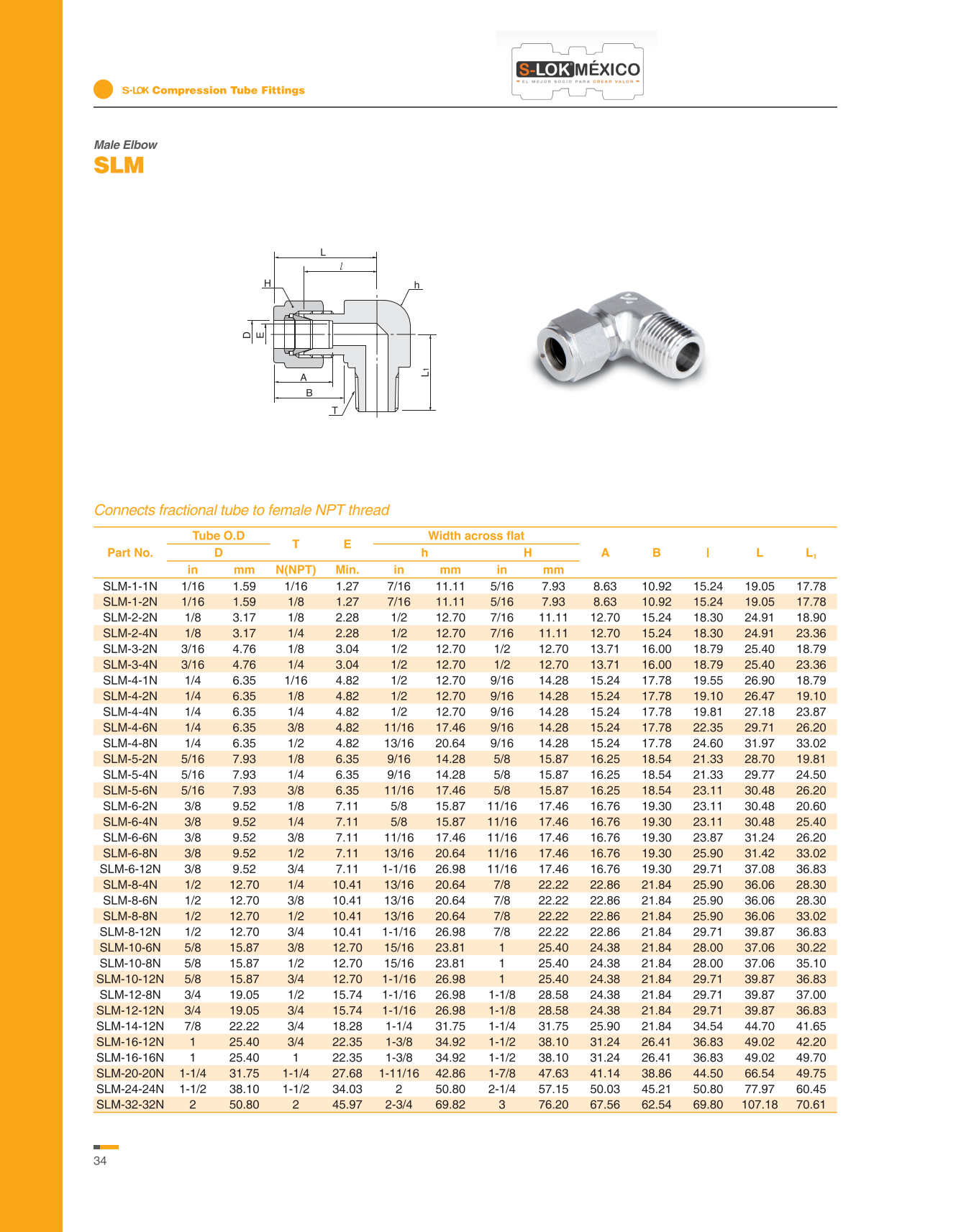 Racor Codo Macho 3/4" OD X 3/4 NPT