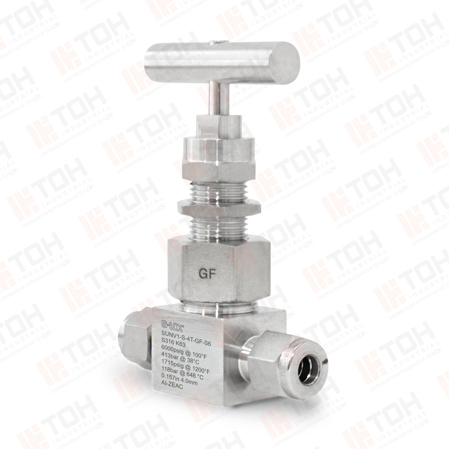 Válvula de Aguja 1/4" OD Bonete Unión
