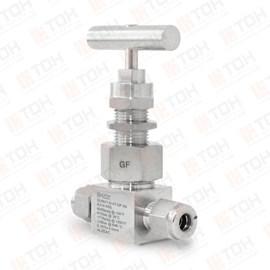 Válvula de Aguja 1/4" OD Bonete Unión