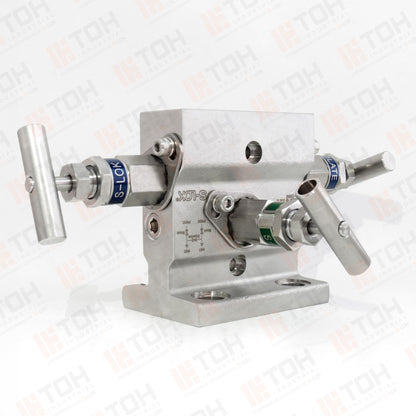 Manifold 3 vias tipo montaje directo-brida simple, 1/2" NPT Roscada hembra