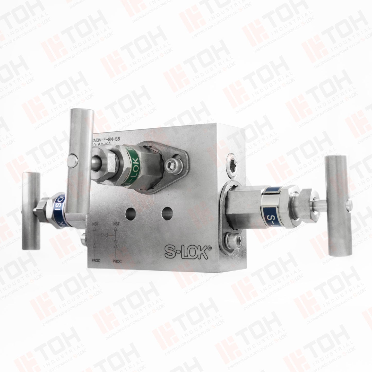 Manifold 3 vias tipo block montaje remoto 1/2" NPT Roscada hembra