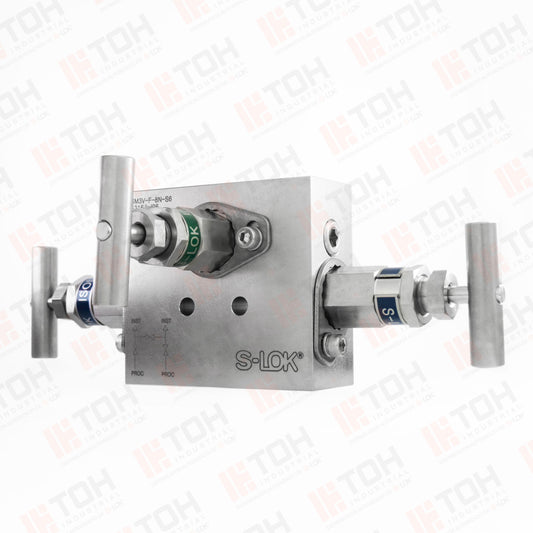 Manifold 3 vias tipo block montaje remoto 1/2" NPT Roscada hembra