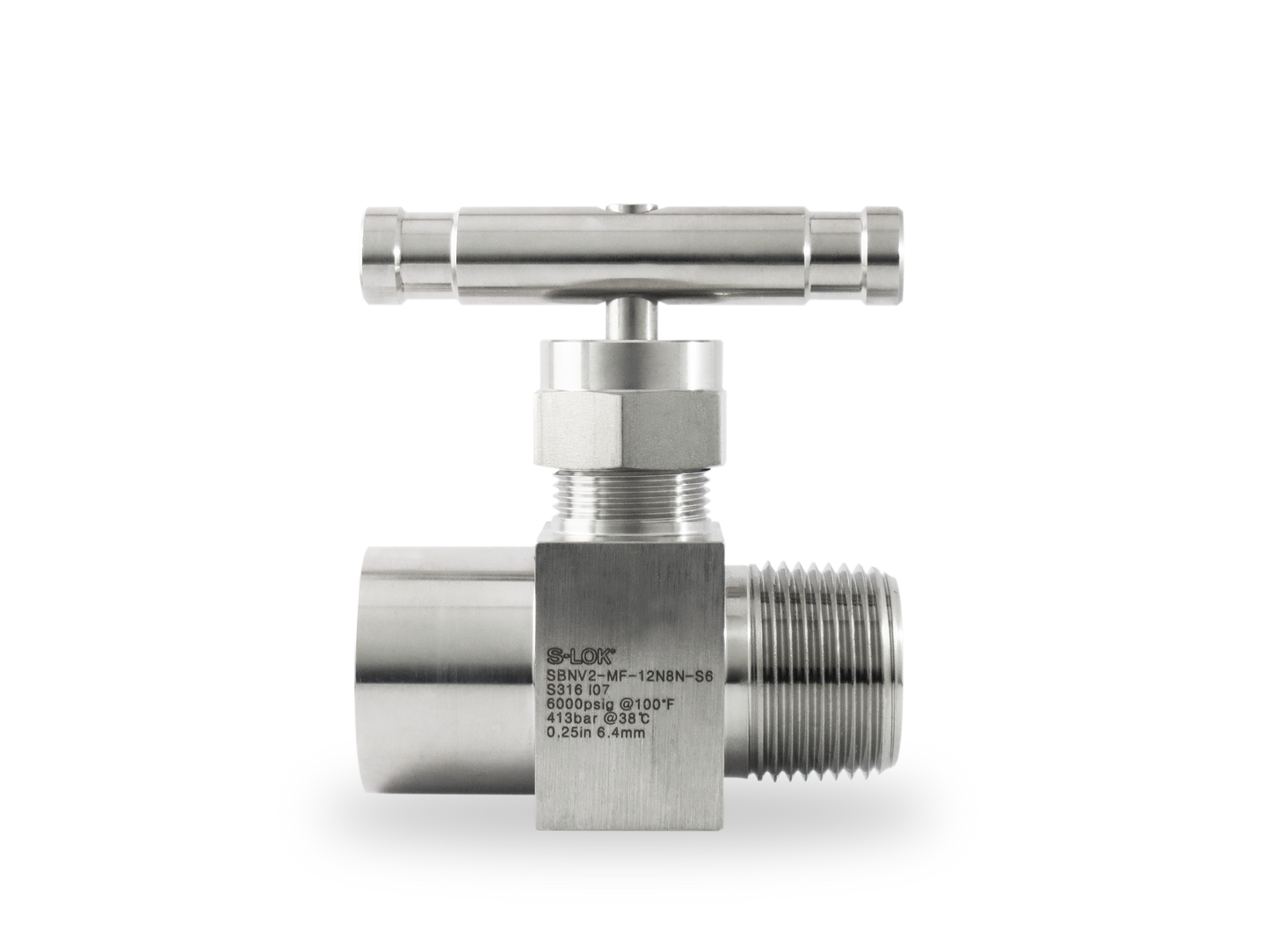 Válvula de Aguja A Inox S316 3/4" Macho x 1/2 Hembra Roscada NPT