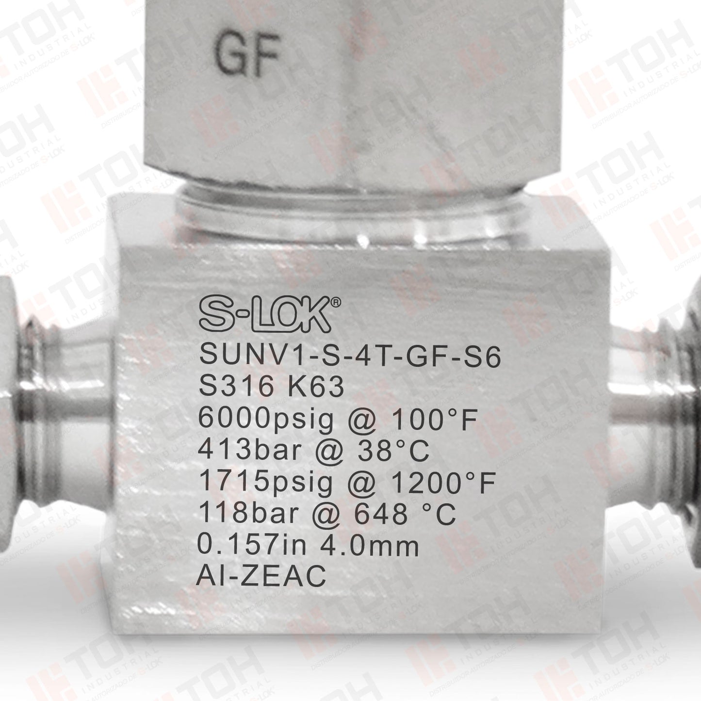 Válvula de Aguja 1/4" OD Bonete Unión