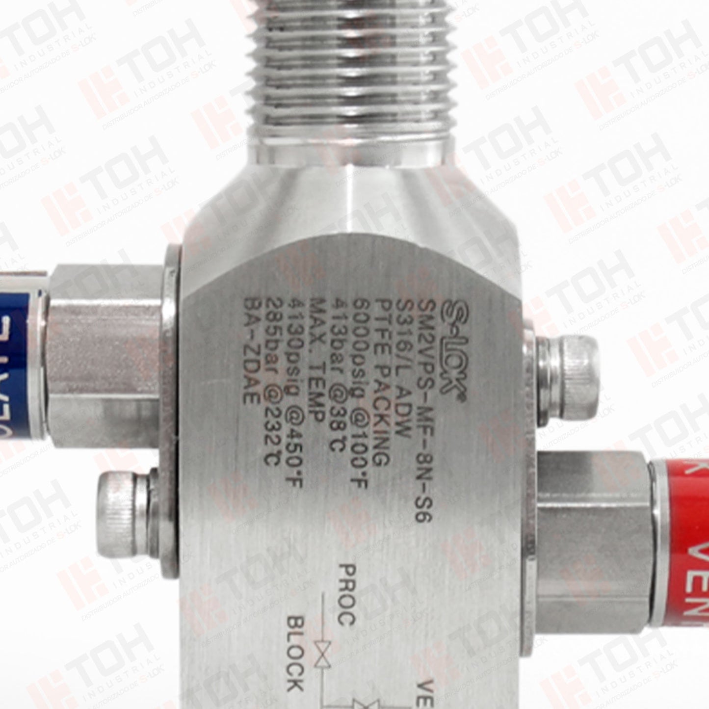 Manifold 2 vias de 1/2" Macho-Hembra roscada NPT