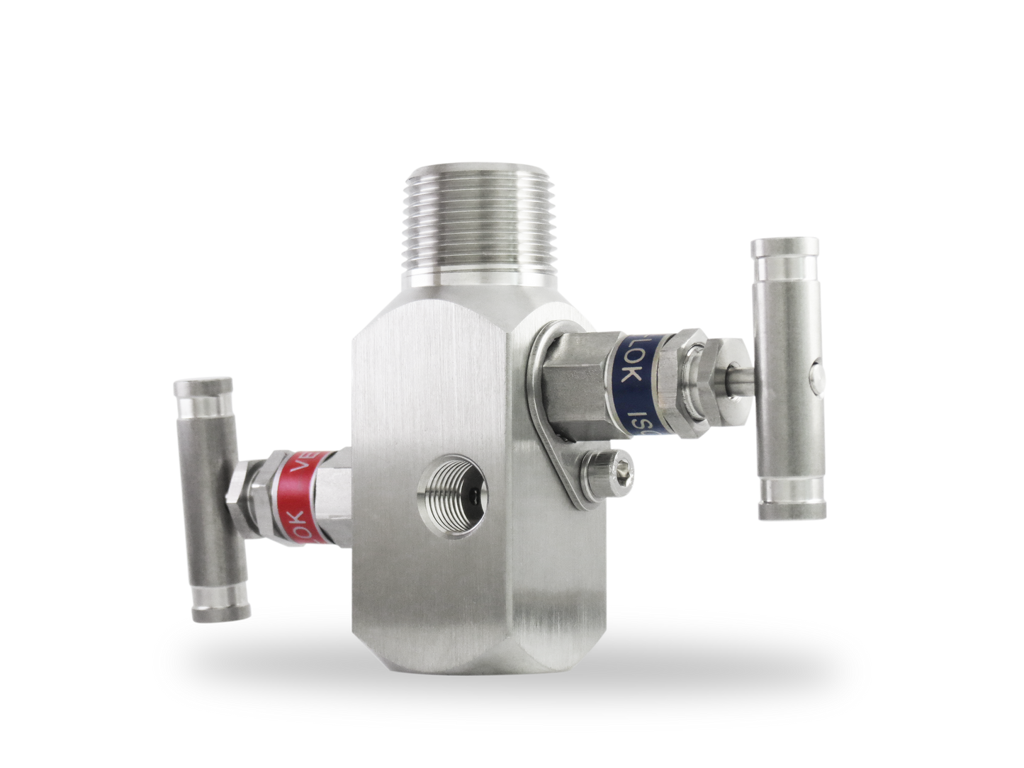 Manifold 2 vías de 3/4" Macho x 1/2 Hembra roscada NPT