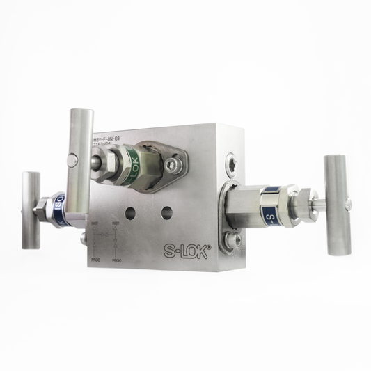 Manifold 3 vias tipo block montaje remoto 1/2" NPT Roscada hembra