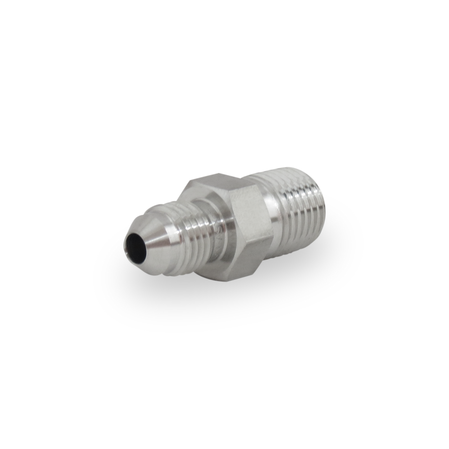 Adaptador Recto 1/4" Flared 37°-JIC(SAE J514) x 1/4 NPT Macho Roscado