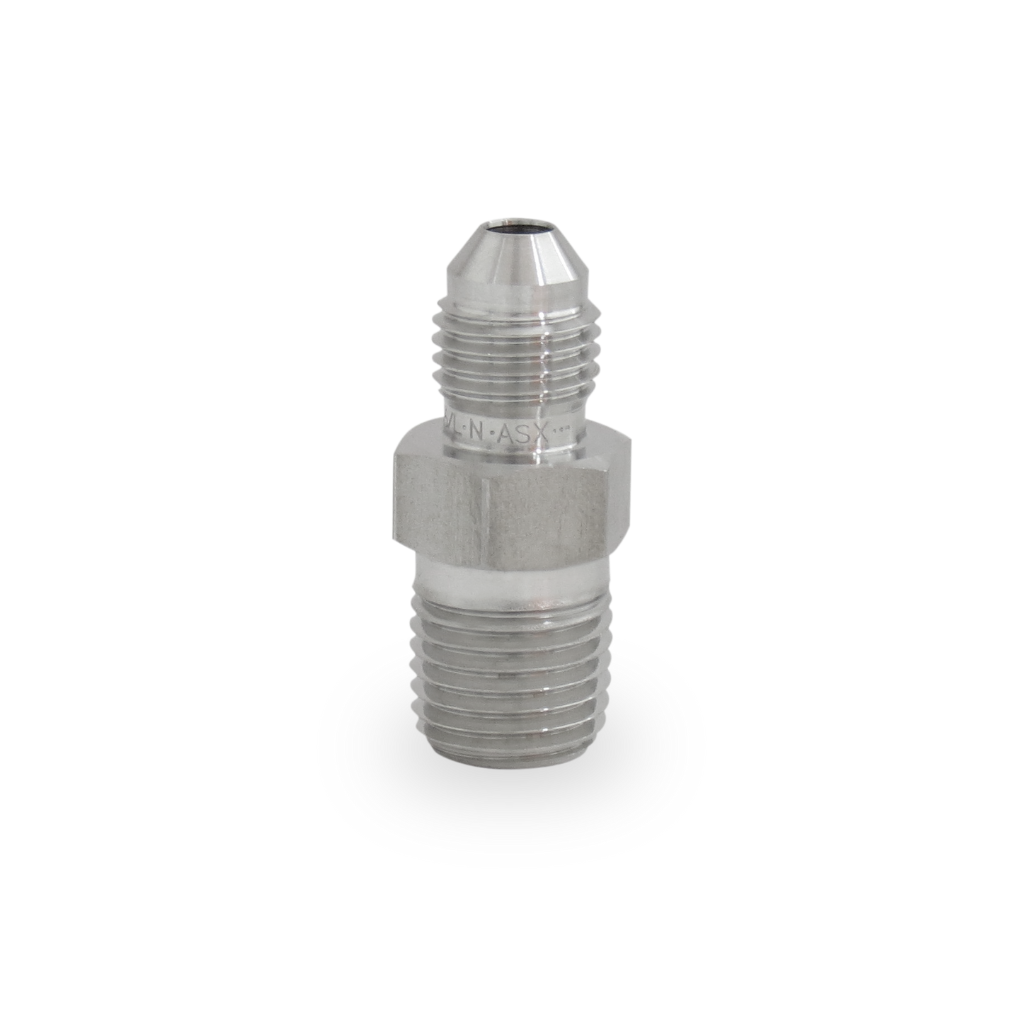 Adaptador Recto 1/4" Flared 37°-JIC(SAE J514) x 1/4 NPT Macho Roscado