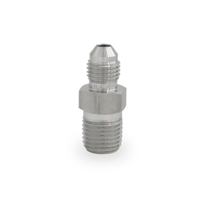 Adaptador Recto 1/4" Flared 37°-JIC(SAE J514) x 1/4 NPT Macho Roscado