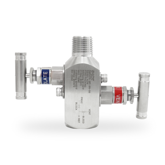 Manifold 2 vias de 1/2" Macho-Hembra roscada NPT