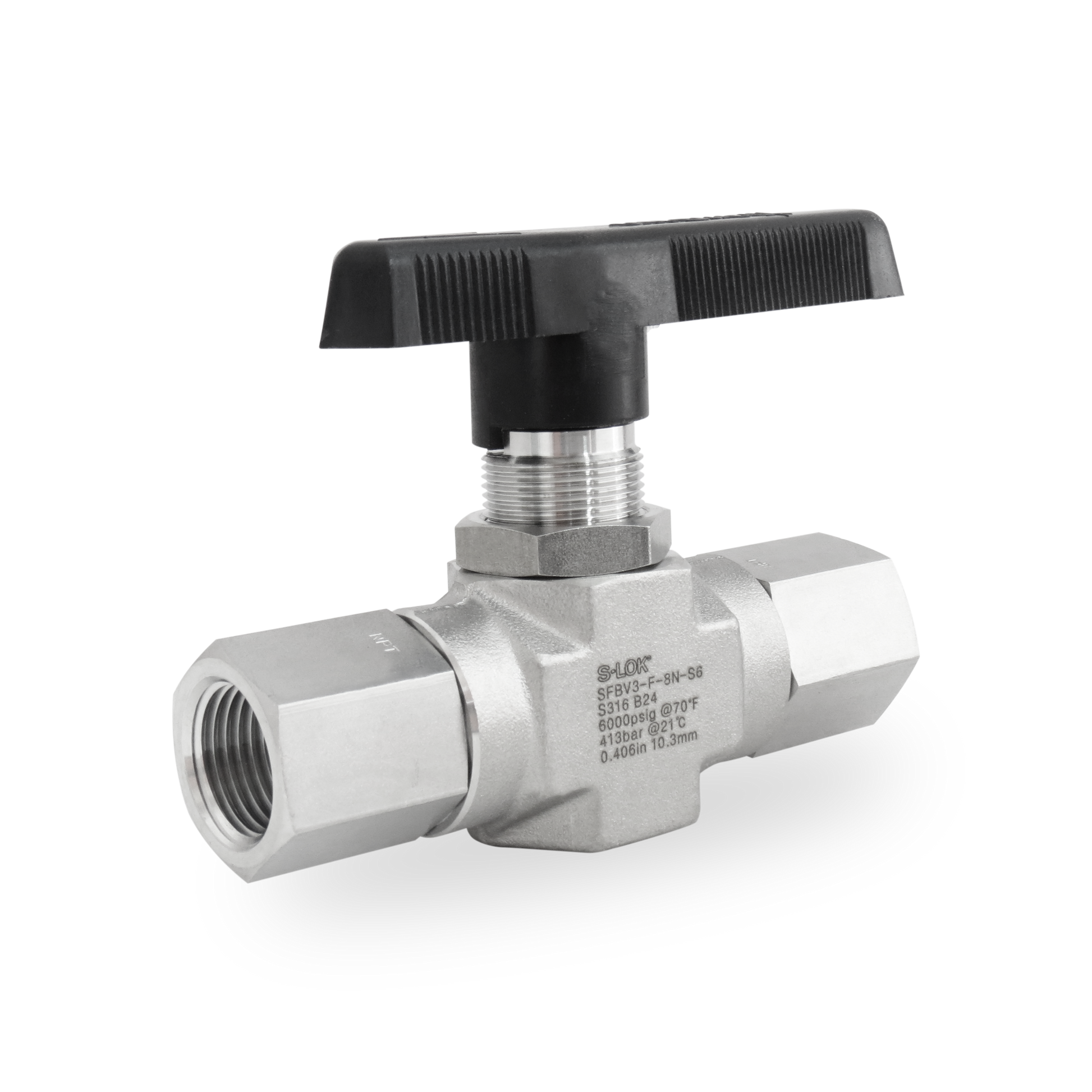 SFBV3-F-8N-S6 - Válvula Bola A. Inox S316 1/2 NPT Roscada Hembra (6000 psi)