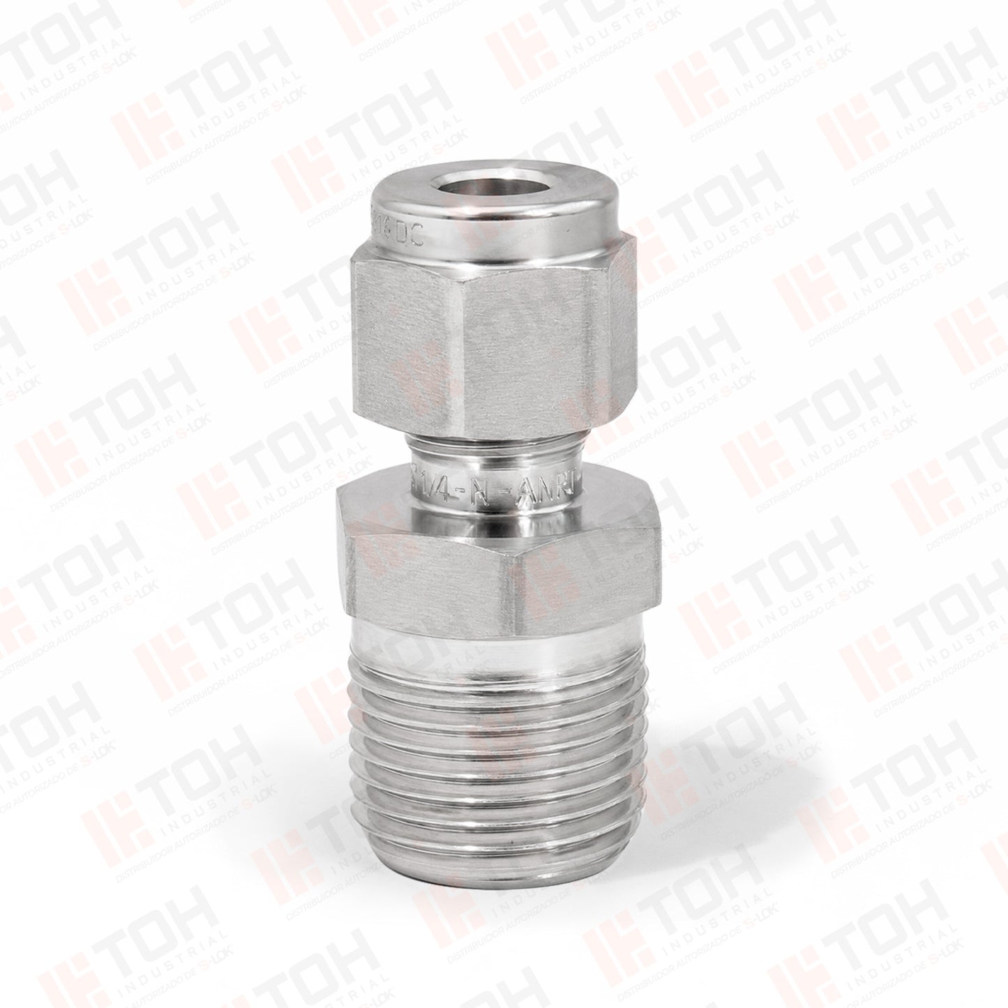 Racor Recto Macho 1/4" OD x 3/8" NPT