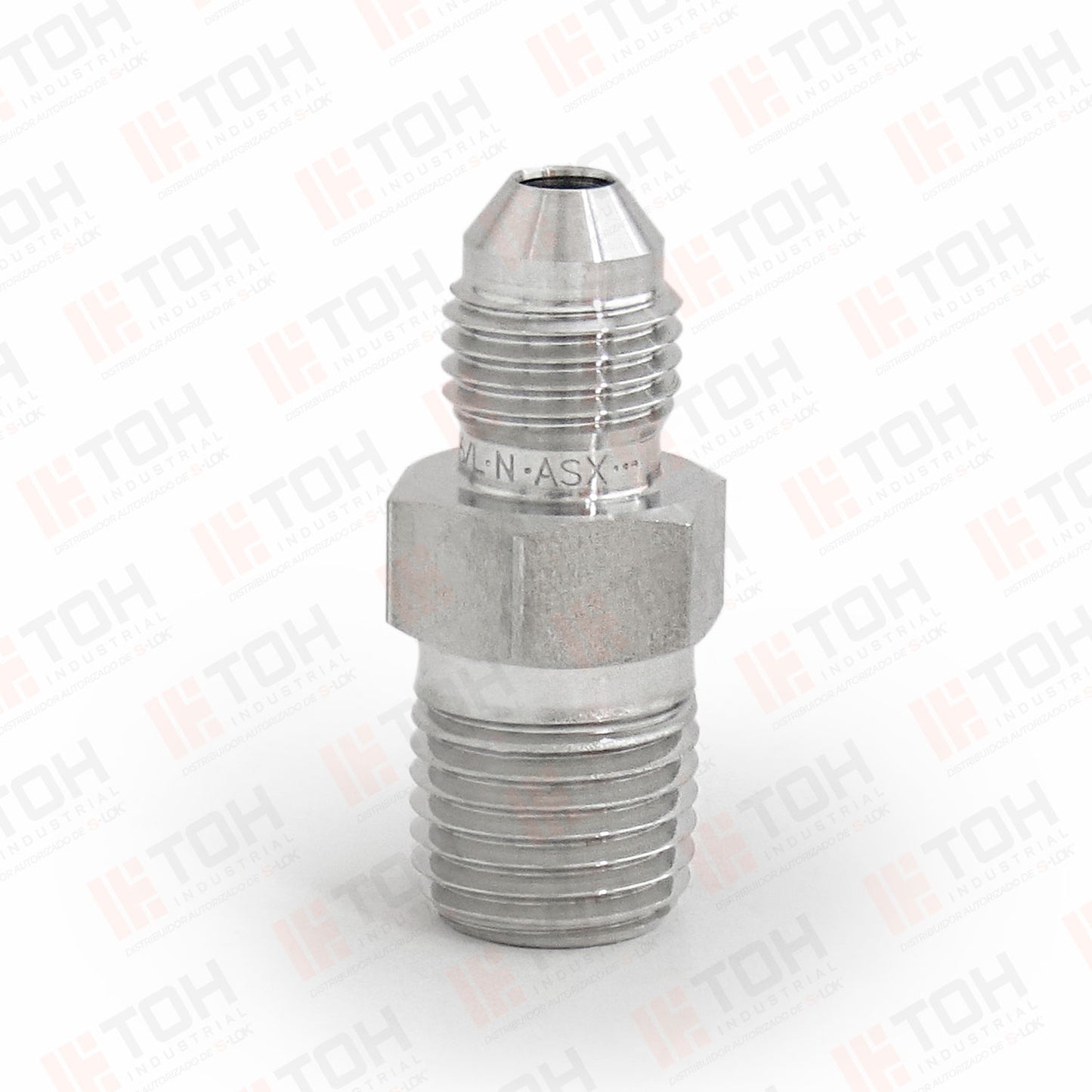 Adaptador Recto 1/4" Flared 37°-JIC x 1/4" NPT Macho Roscado
