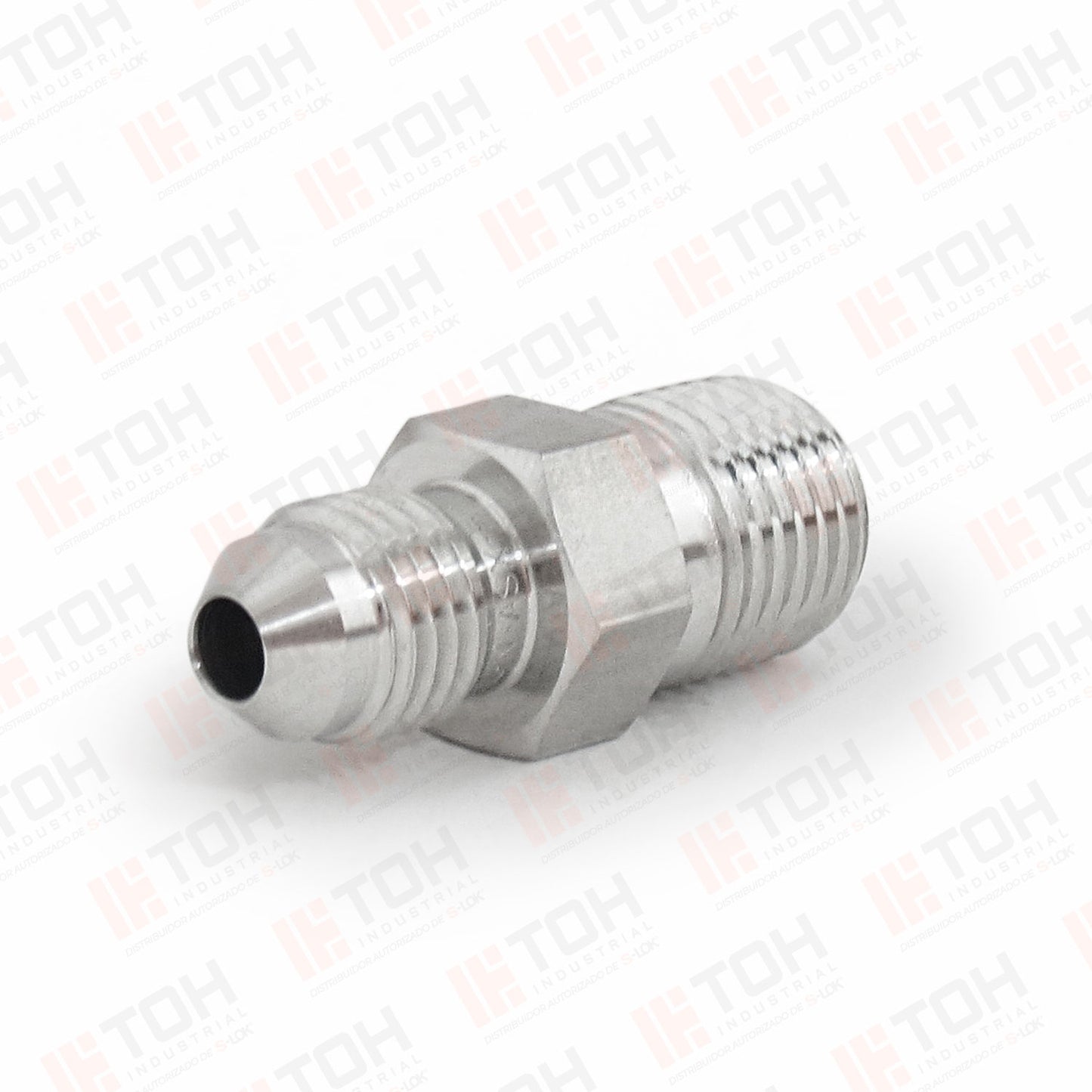 Adaptador Recto 1/4" Flared 37°-JIC x 1/4" NPT Macho Roscado