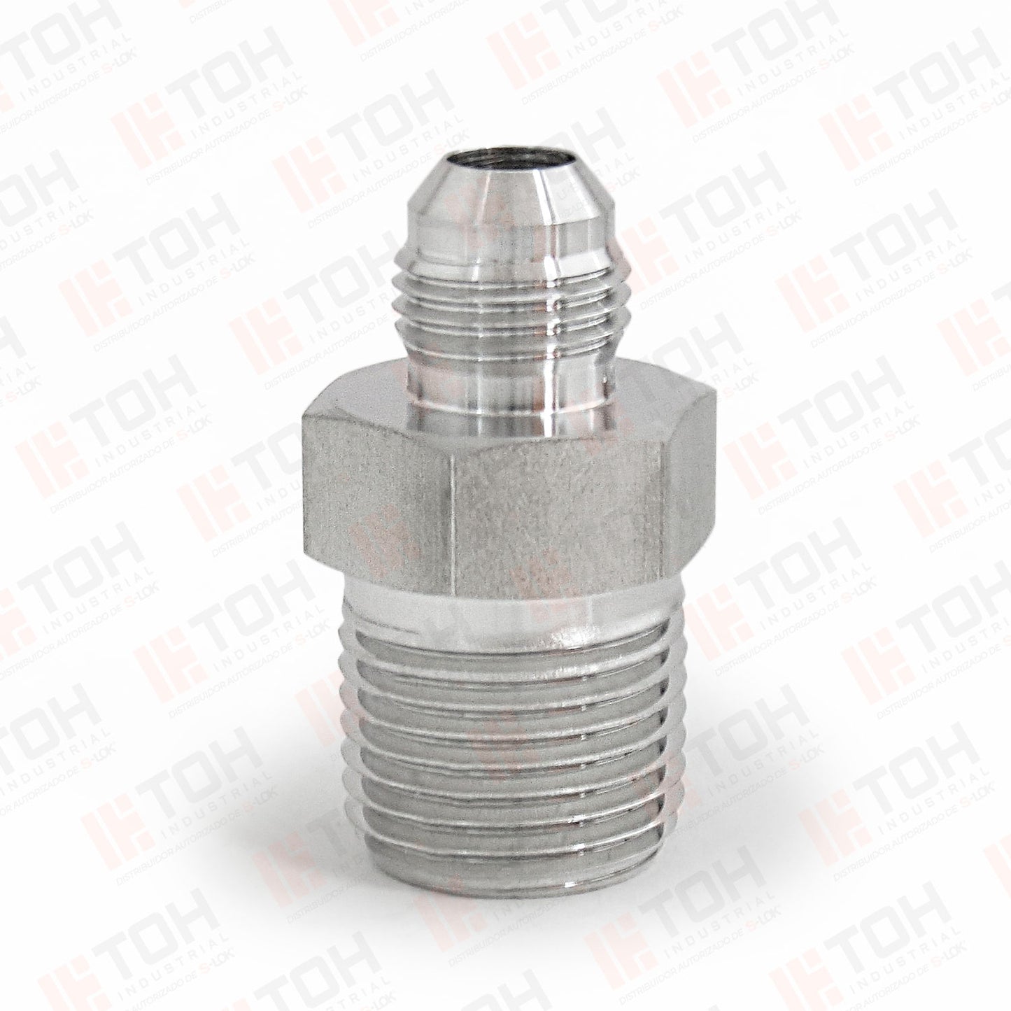 Adaptador Recto 3/8" Flared 37°-JIC x 1/4" NPT Macho Roscado