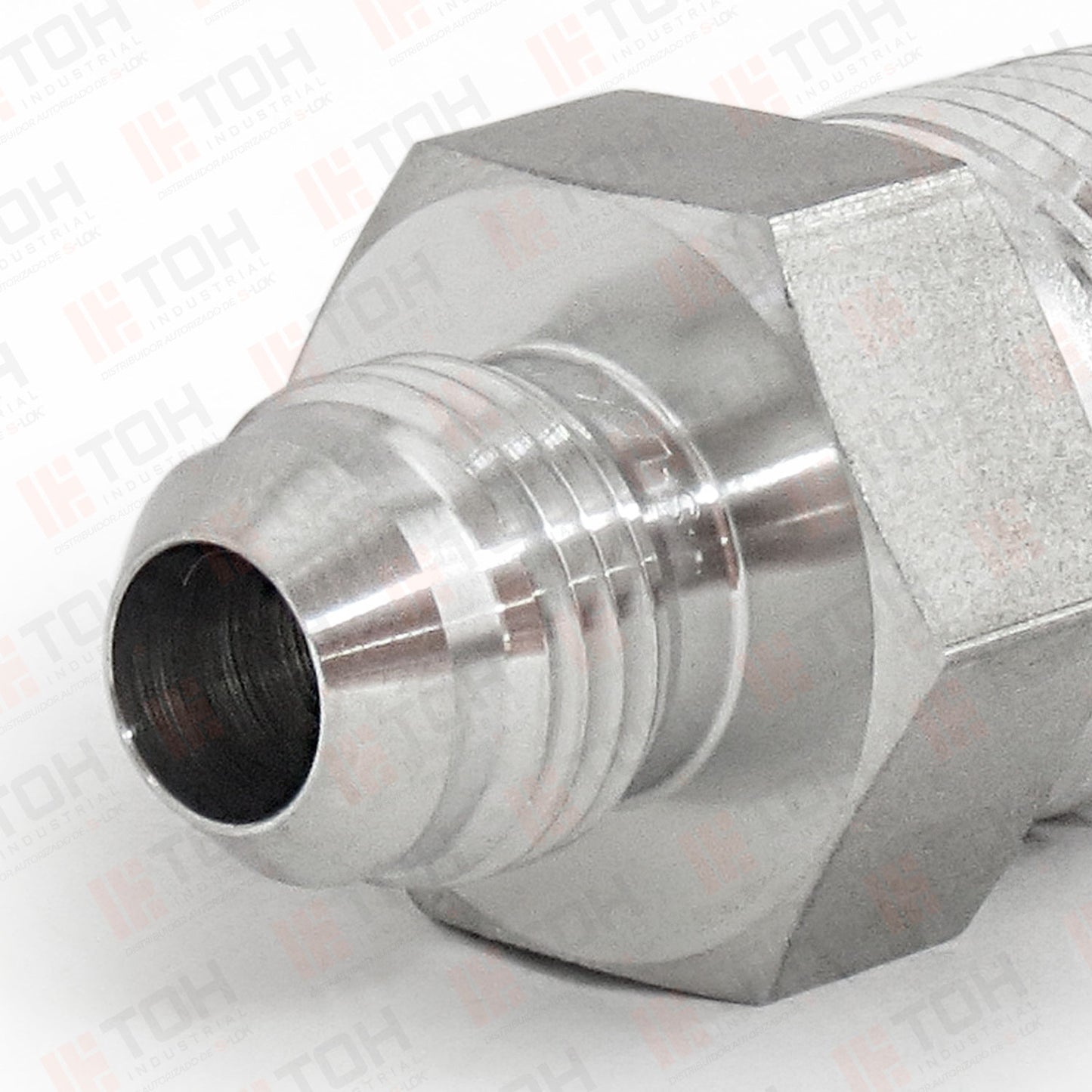 Adaptador Recto 3/8" Flared 37°-JIC x 1/4" NPT Macho Roscado