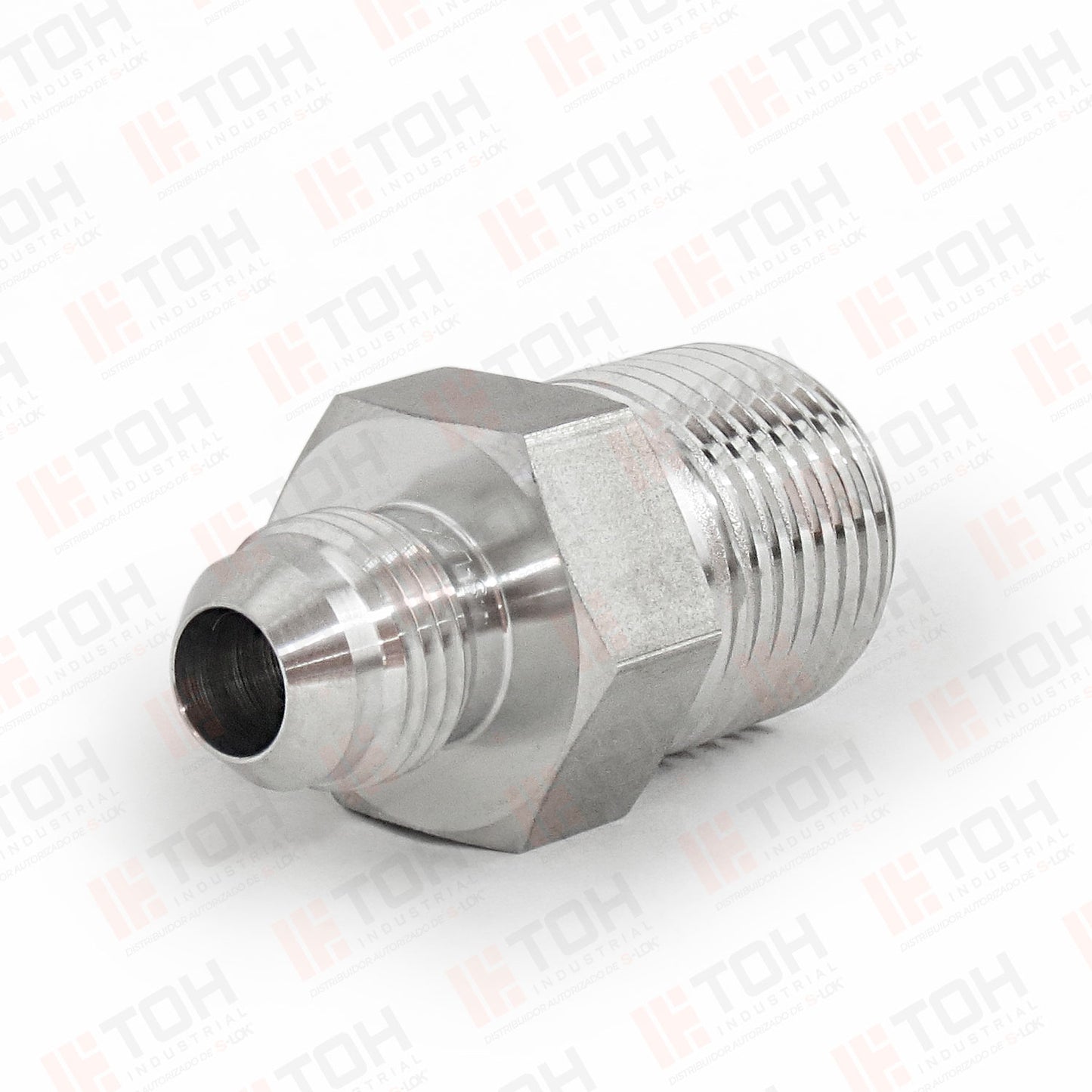 Adaptador Recto 3/8" Flared 37°-JIC x 1/4" NPT Macho Roscado