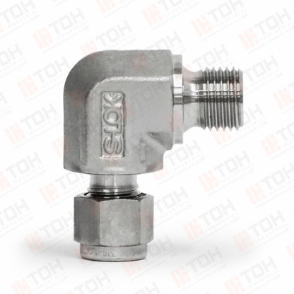 Racor Codo Macho 1/4" OD x (G) 1/4" BSPP