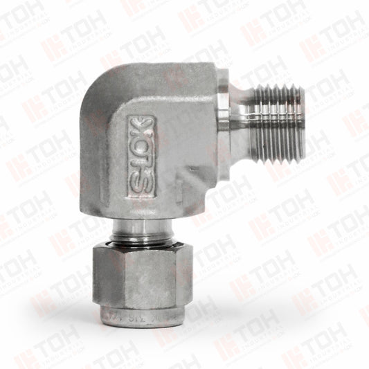 Racor Codo Macho 1/4" OD x (G) 1/4" BSPP
