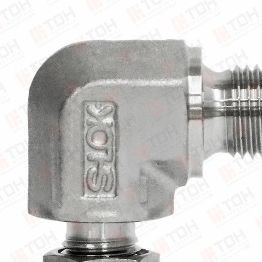 Racor Codo Macho 1/4" OD x (G) 1/4" BSPP
