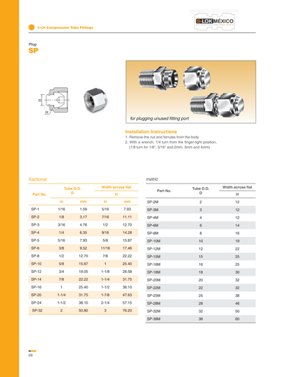 Tapón Hembra (Plug) 3/8" OD